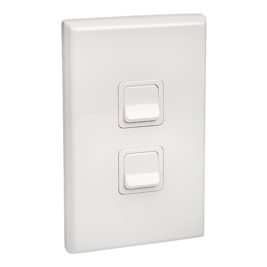 PDL 600 Series - Waterproof Switch 16A 2-Gang IP56 - White