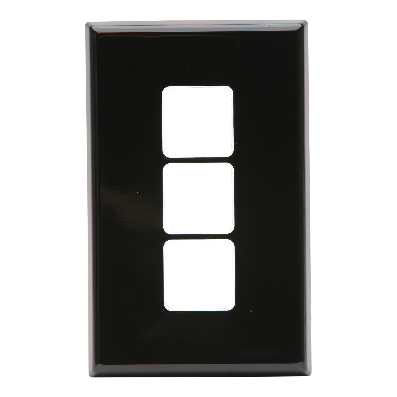 PDL 600 Series - Grid + Cover Plate Switch 3-Gang - Black