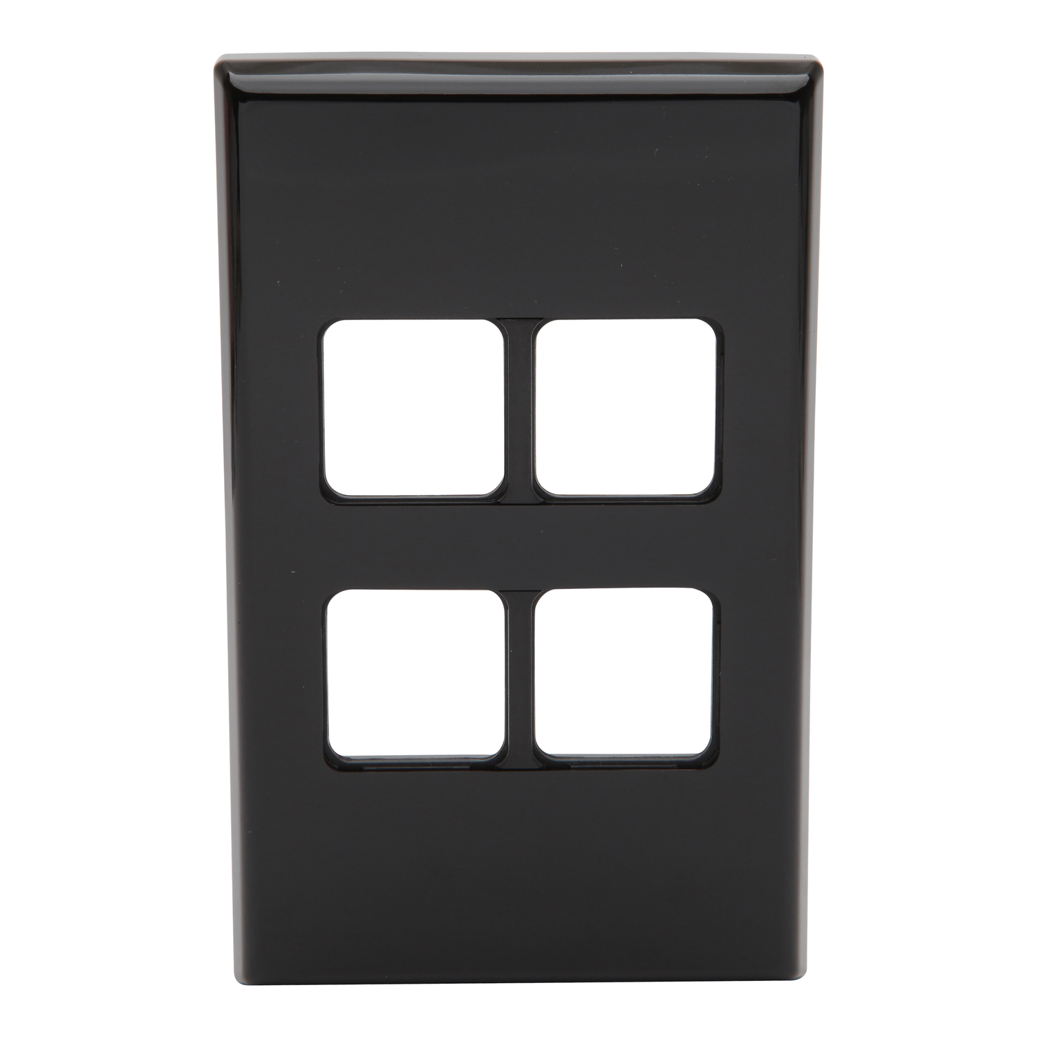 PDL 600 Series - Grid + Cover Plate Switch 4-Gang - Black
