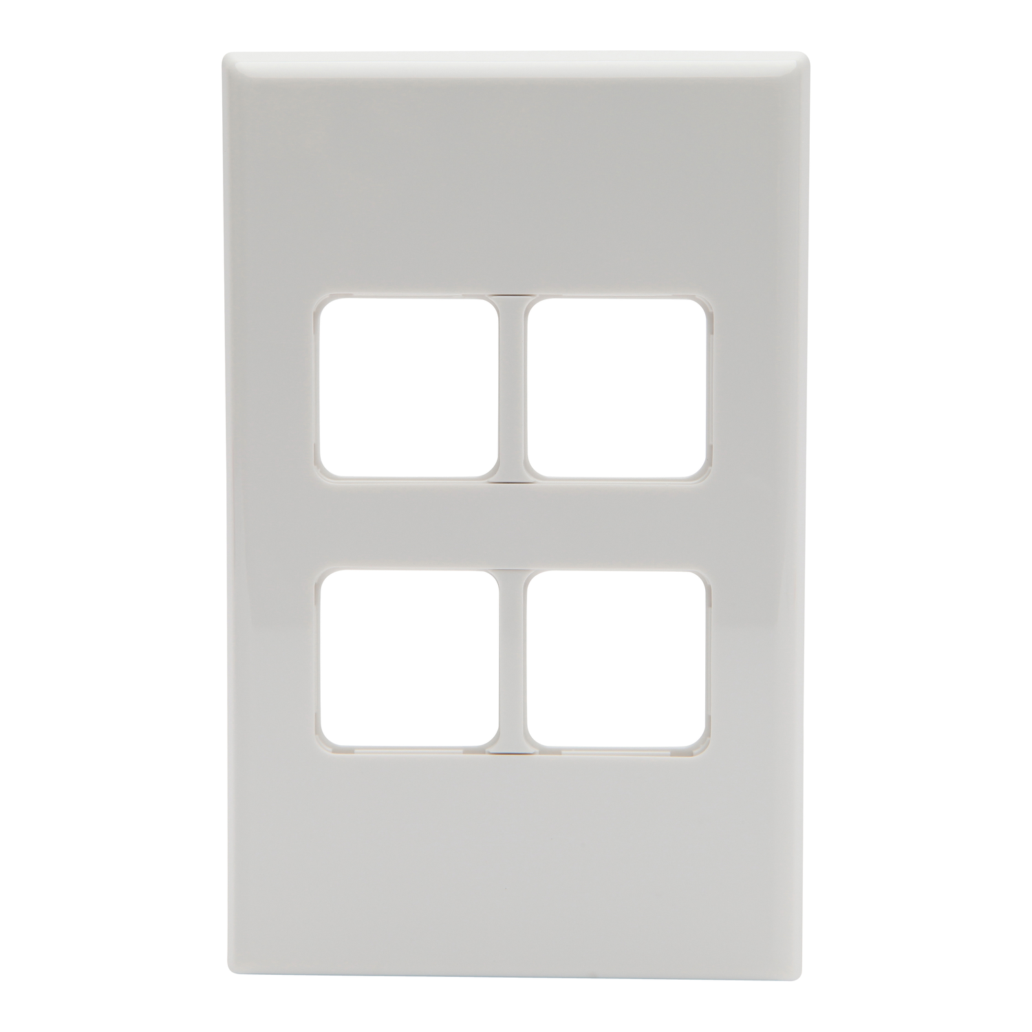 PDL 600 Series - Grid + Cover Plate Switch 4-Gang - White