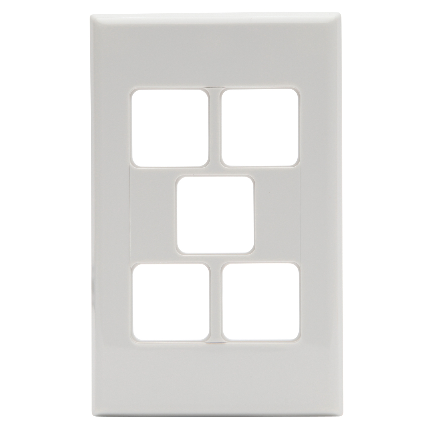 PDL 600 Series - Grid + Cover Plate Switch 5-Gang - White