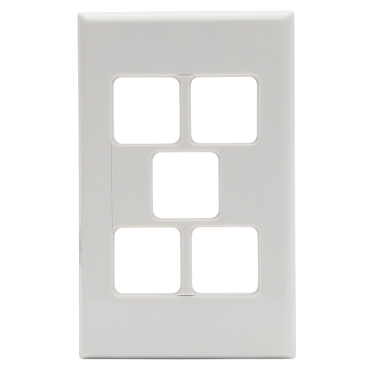600 Series, Grid + Cover Plate Switch, 5-Gang