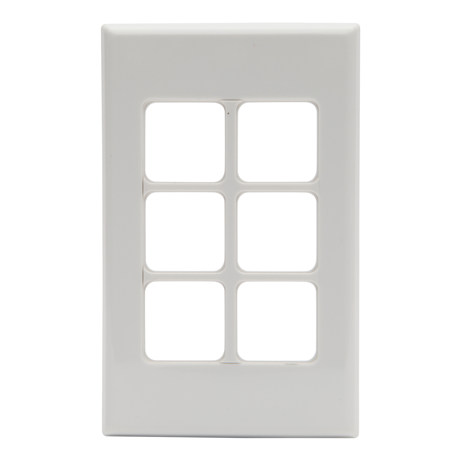 PDL 600 Series - Grid + Cover Plate Switch 6-Gang - White