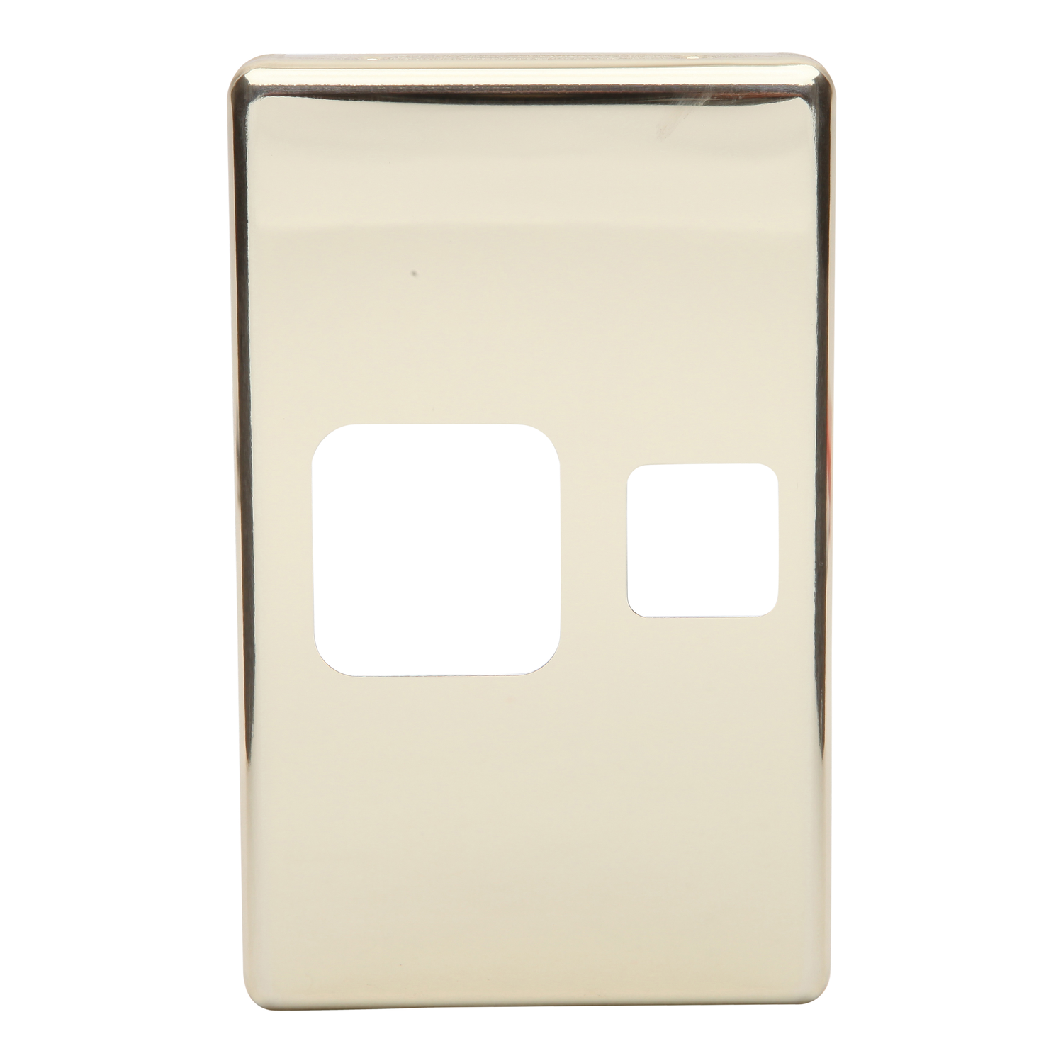 Clip-On Socket Cover Plate For Vertical Single Switch Socket, Polished Brass