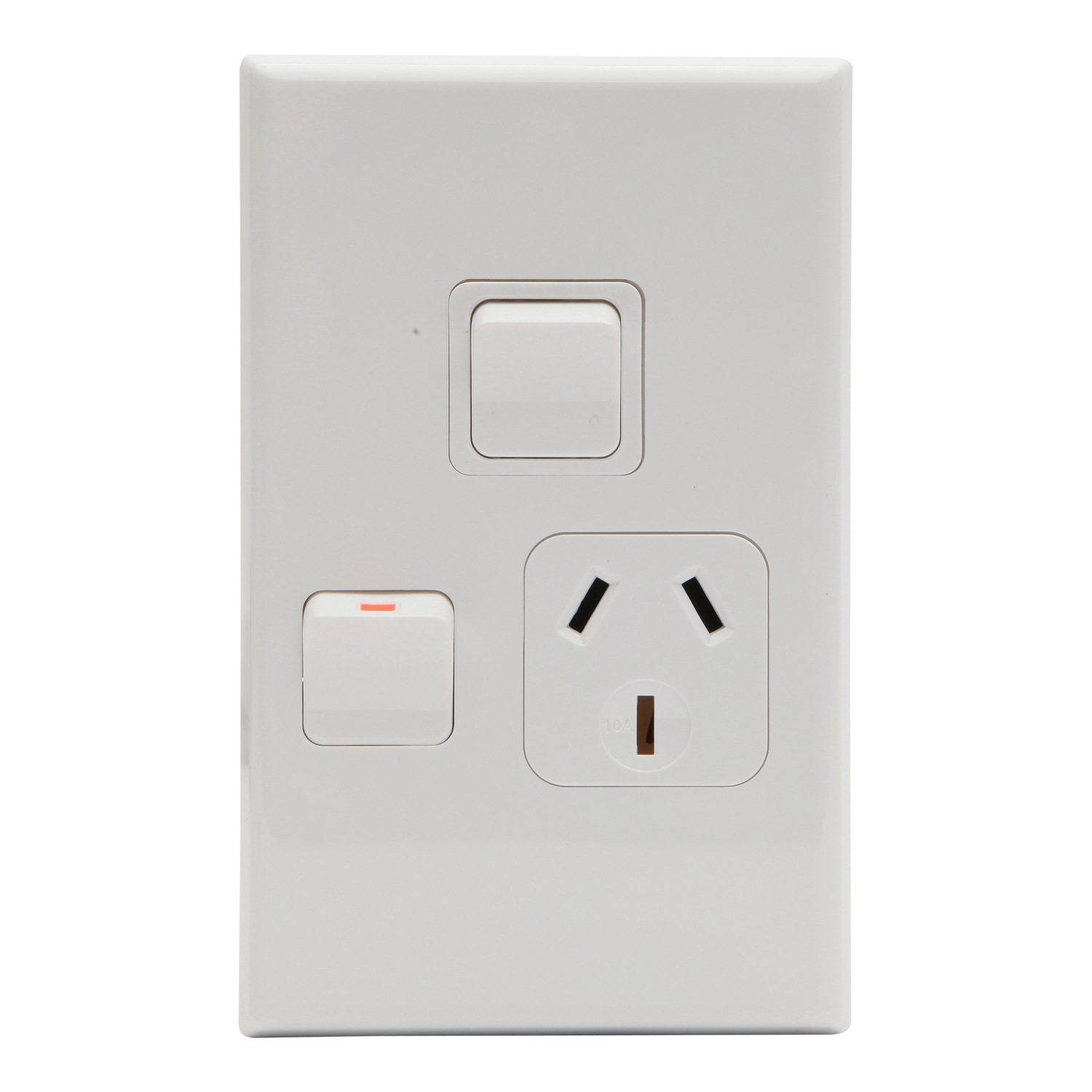PDL 600 Series - Switched Socket 10A + Switch Vertical 250V - White