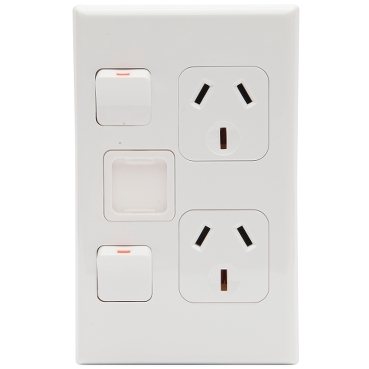 Double Vertical Socket Outlet With Circuit Identification