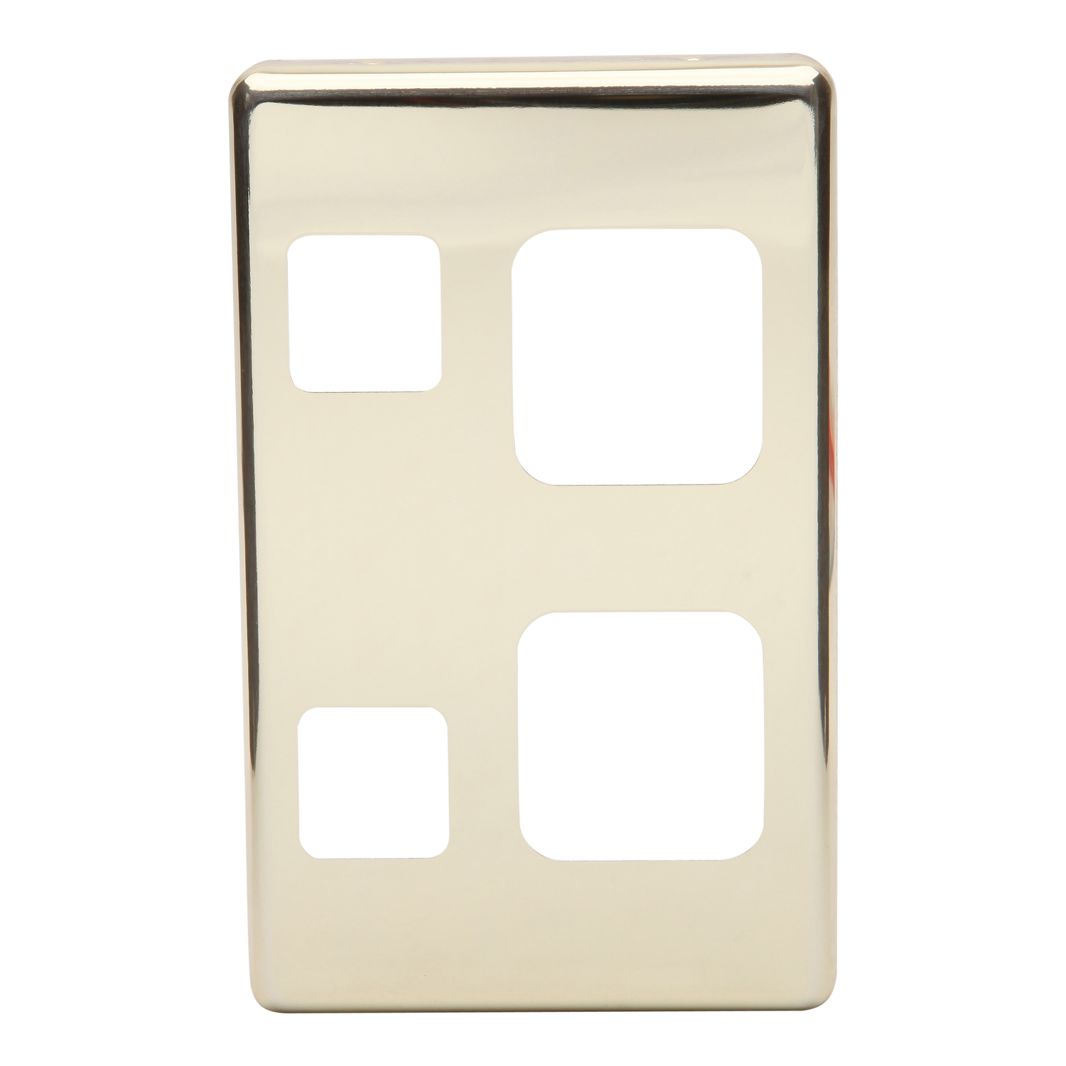 PDL 600 Series - Cover Plate Double Switched Socket Vertical - Polished Brass