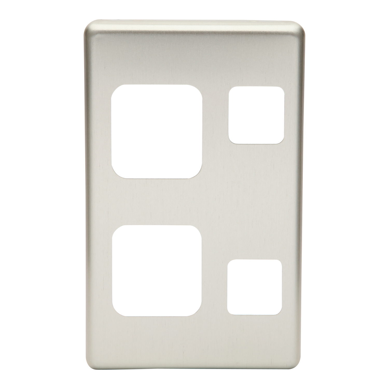 PDL 600 Series - Cover Plate Double Switched Socket Vertical - Stainless Steel