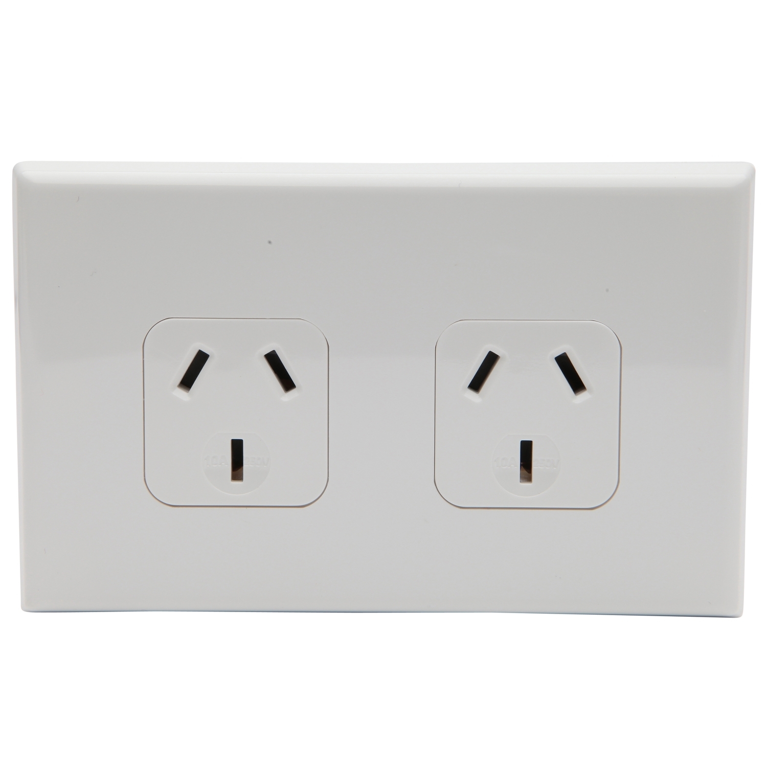 PDL 600 Series - Double Socket Unswitched 10A Horizontal - White