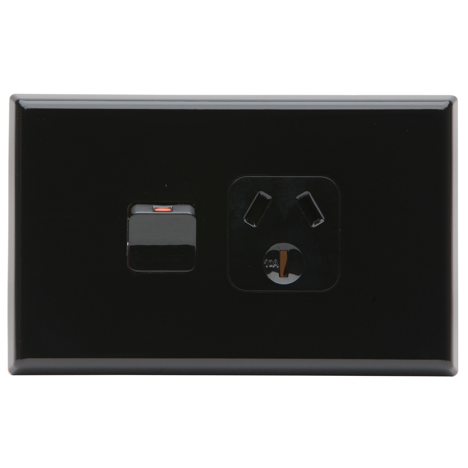 PDL 600 Series - Switched Socket 10A Horizontal 250V - Black