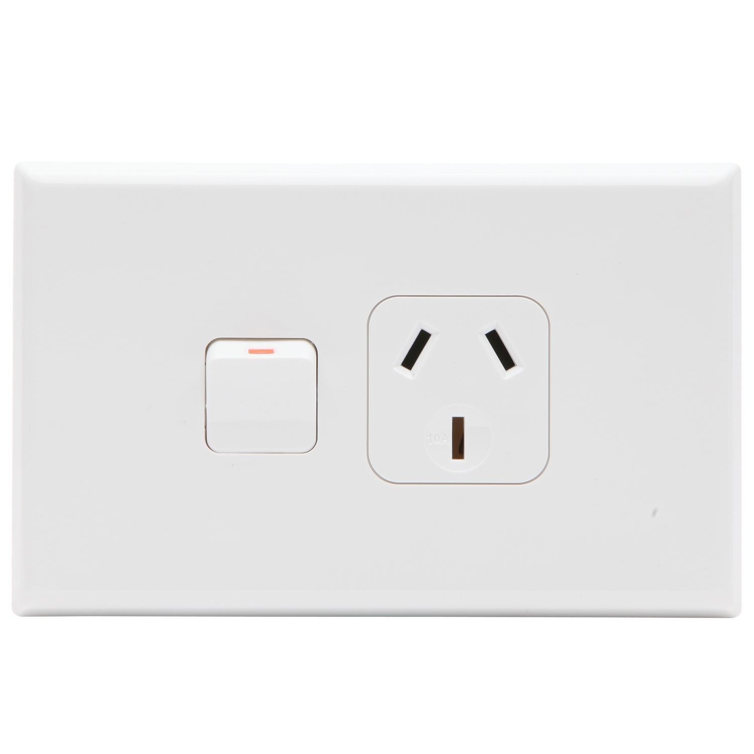 PDL 600 Series - Single Switched Socket 10A Horizontal 250V - White