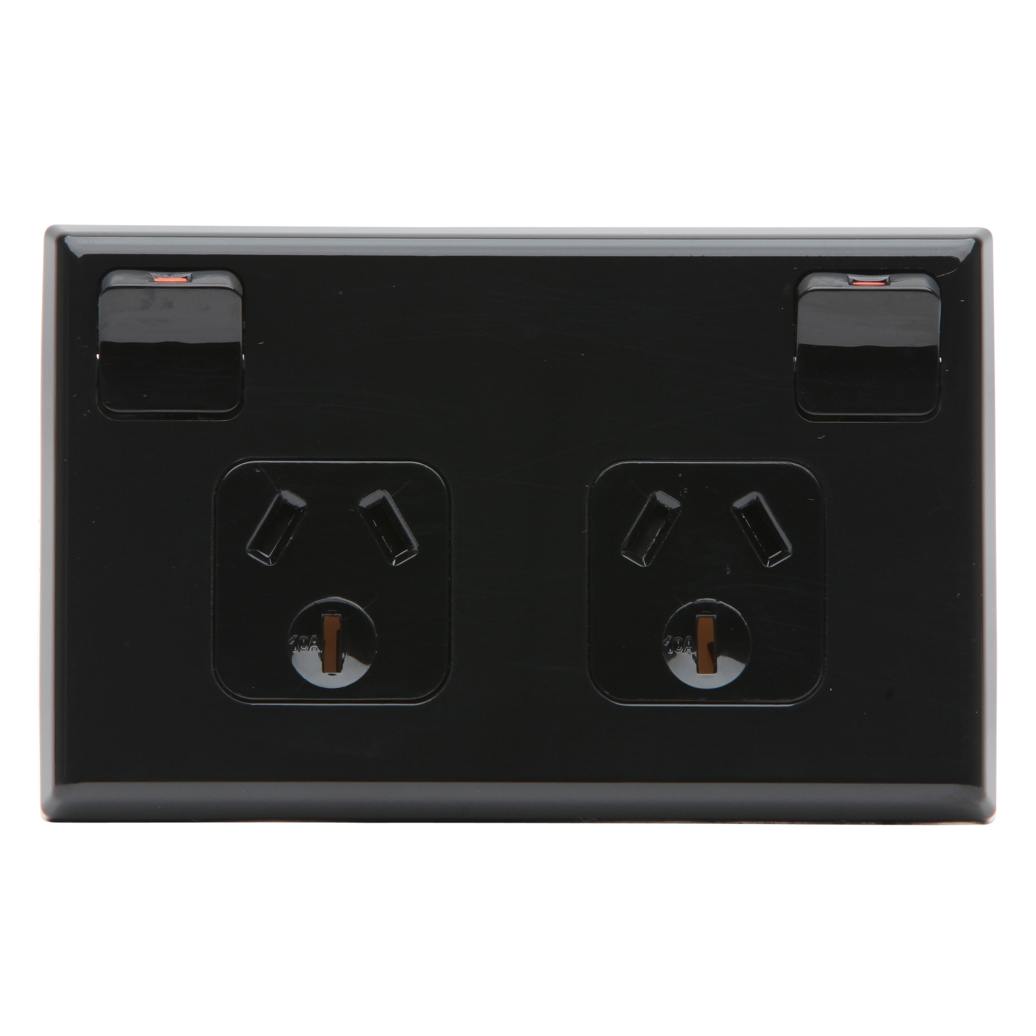 PDL 600 Series - Switched Socket 10A Horizontal 250V - Black