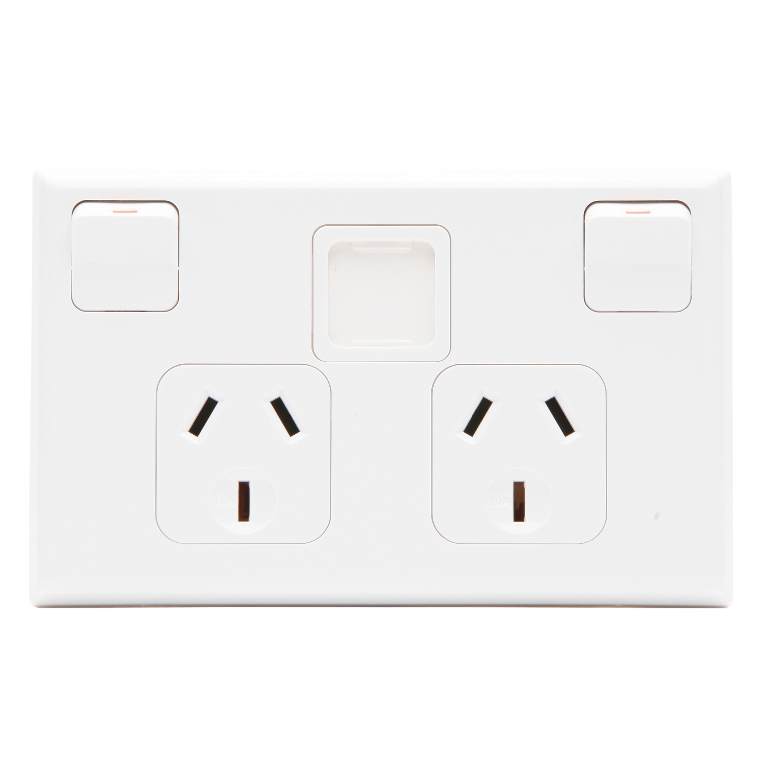 Switch Socket Outlet, Circuit Identification, 2 Gangs, 10A