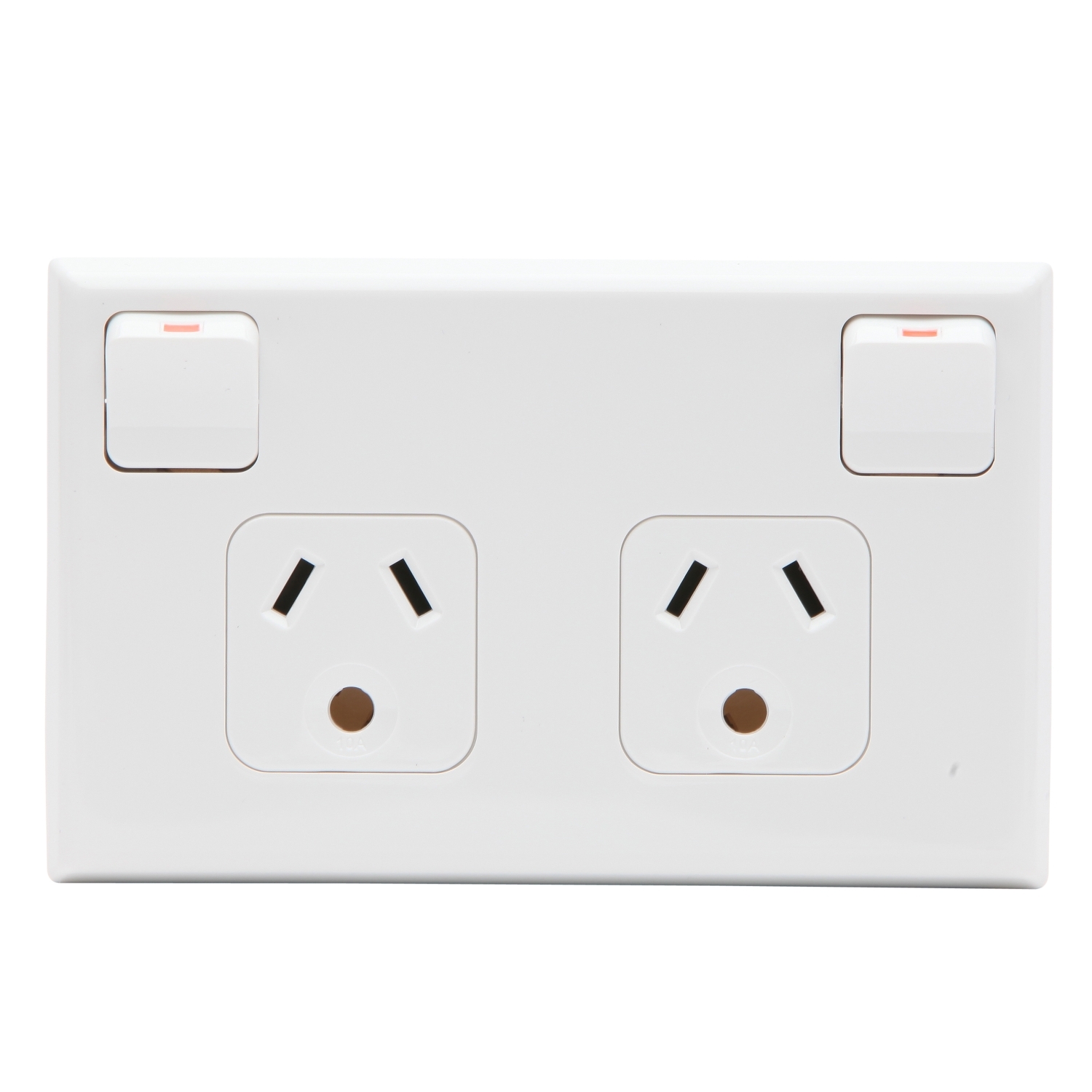 PDL 600 Series - Switched Socket Round Earth 10A Horizontal 250V - White
