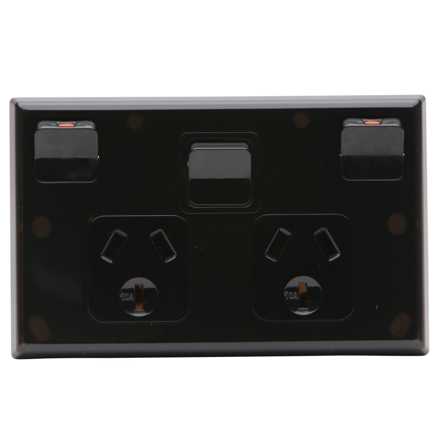 PDL 600 Series - Switched Socket 10A + Switch Horizontal 250V - Black