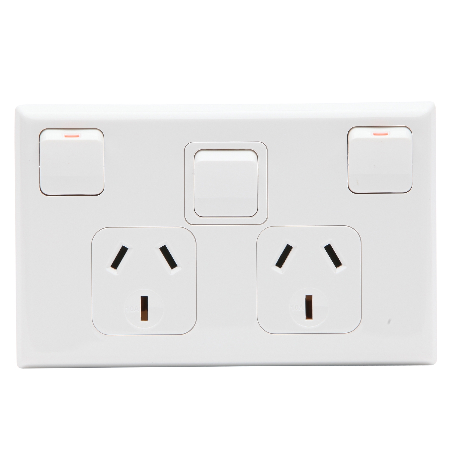 PDL 600 Series - Switched Socket 10A + Switch Horizontal 250V - White