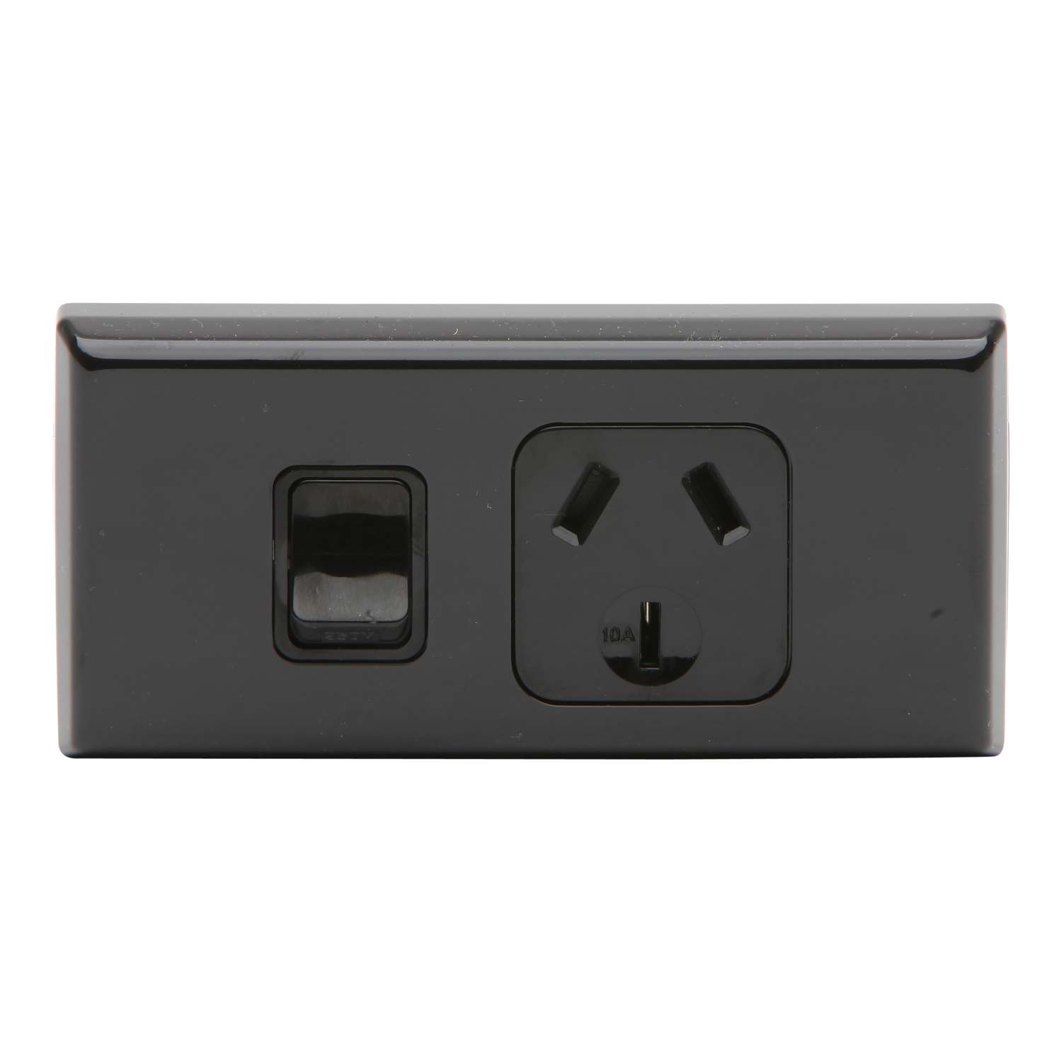 Worktop Switched Socket Outlet, 1 Gang, 10A, 250VAC