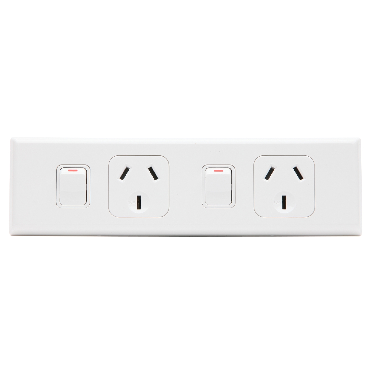 PDL 600 Series  - Double Switched Socket Worktop Twin Base 10A - White