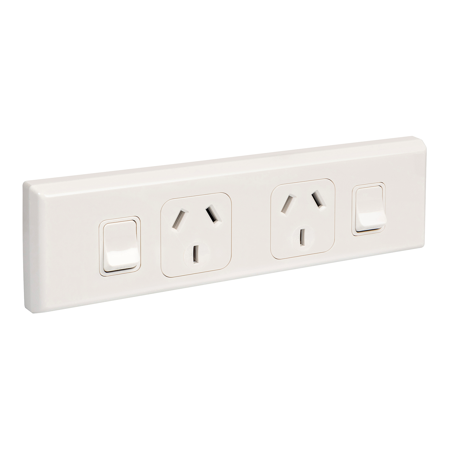 PDL 600 Series  - Double Switched Socket Worktop 10A - White
