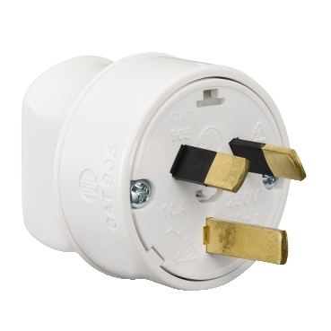 900 Series, Plug, 10A Back-Entry 3-Pin Rewireable, White
