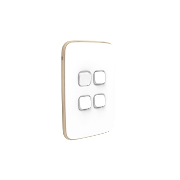 PDL Iconic, Cover Frame, 4 Switches, Vertical
