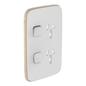 Iconic, Essence Cover Plate Double Switched Socket, Vertical
