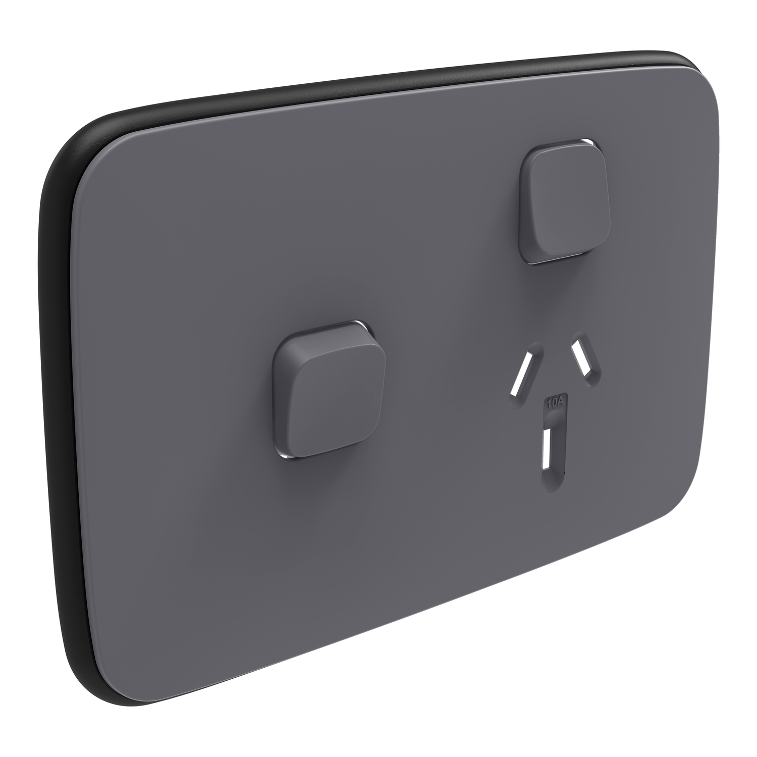 PDL Iconic Essence - Cover Plate Switched Socket + Switch Horizontal - Ash Grey