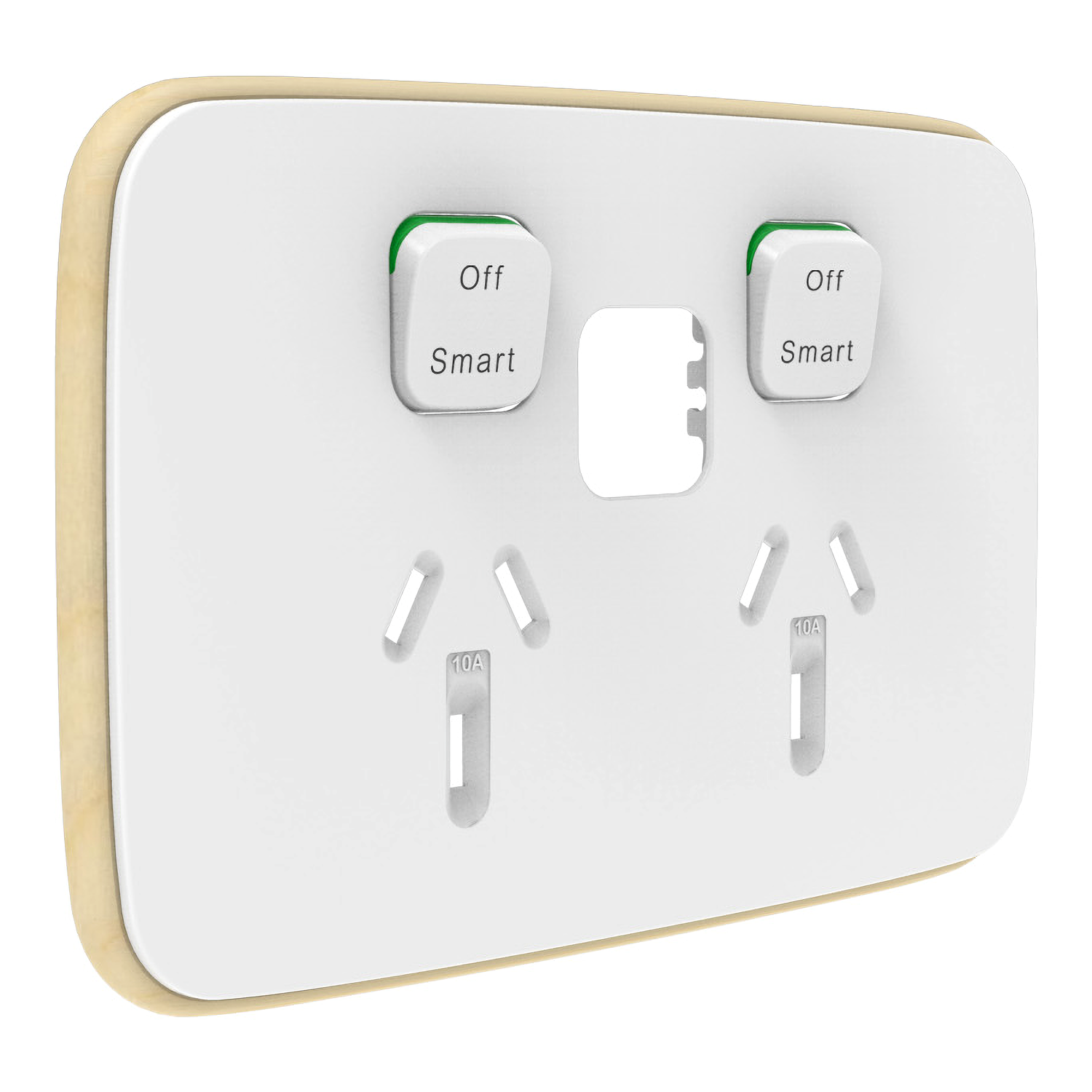 PDL Iconic Essence - Cover Plate Connected Double Socket - Arctic White