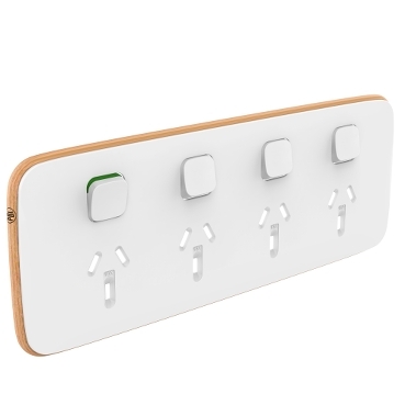 Iconic, Essence Cover Plate Quad Switched Socket, Arctic White