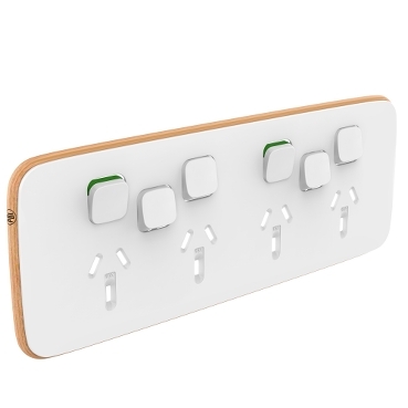 Iconic, Essence Cover Plate Quad Switched Socket + 2 Switches