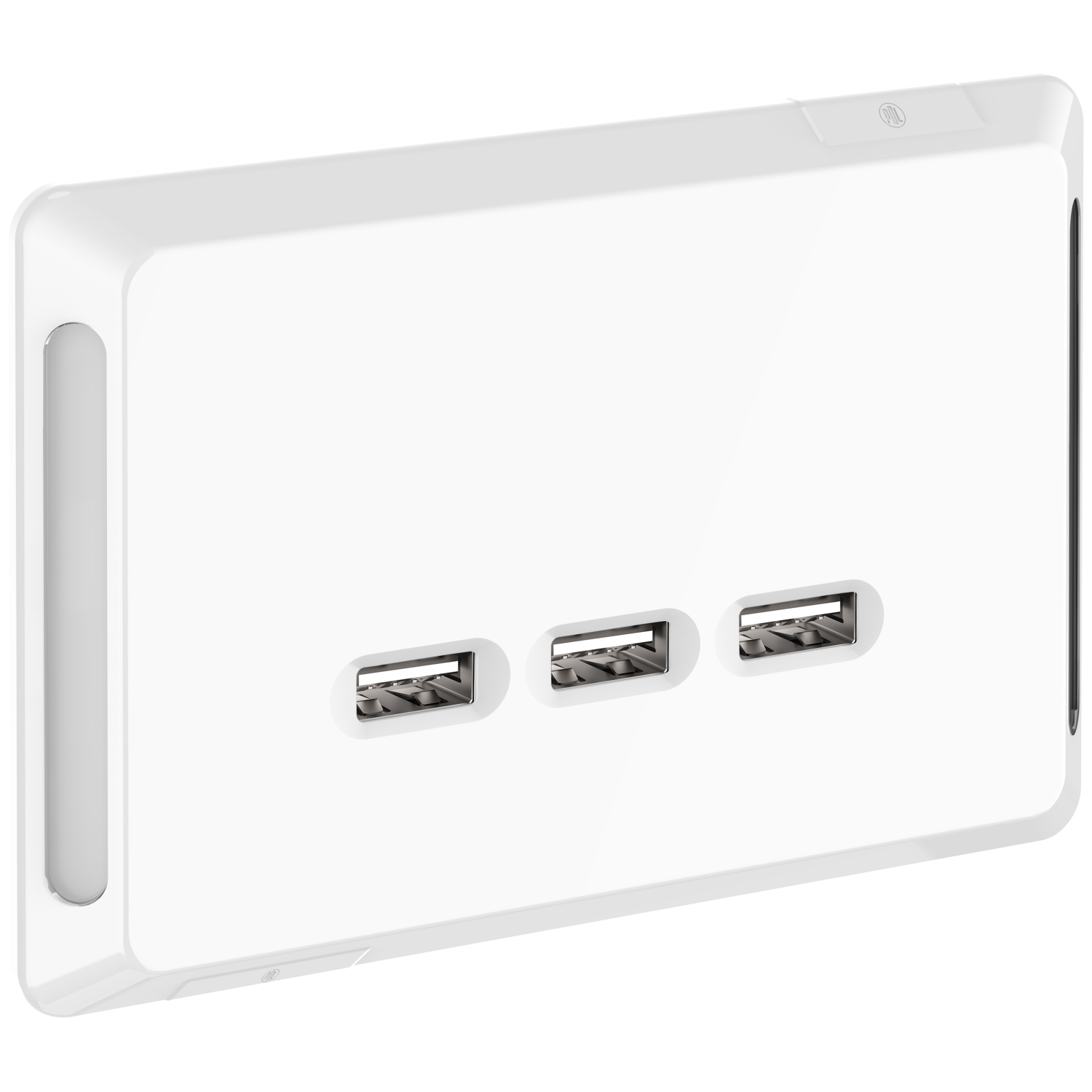 PDL Pro Series - Cover Plate USB Charger Type A 2.1A 3-Gang - White