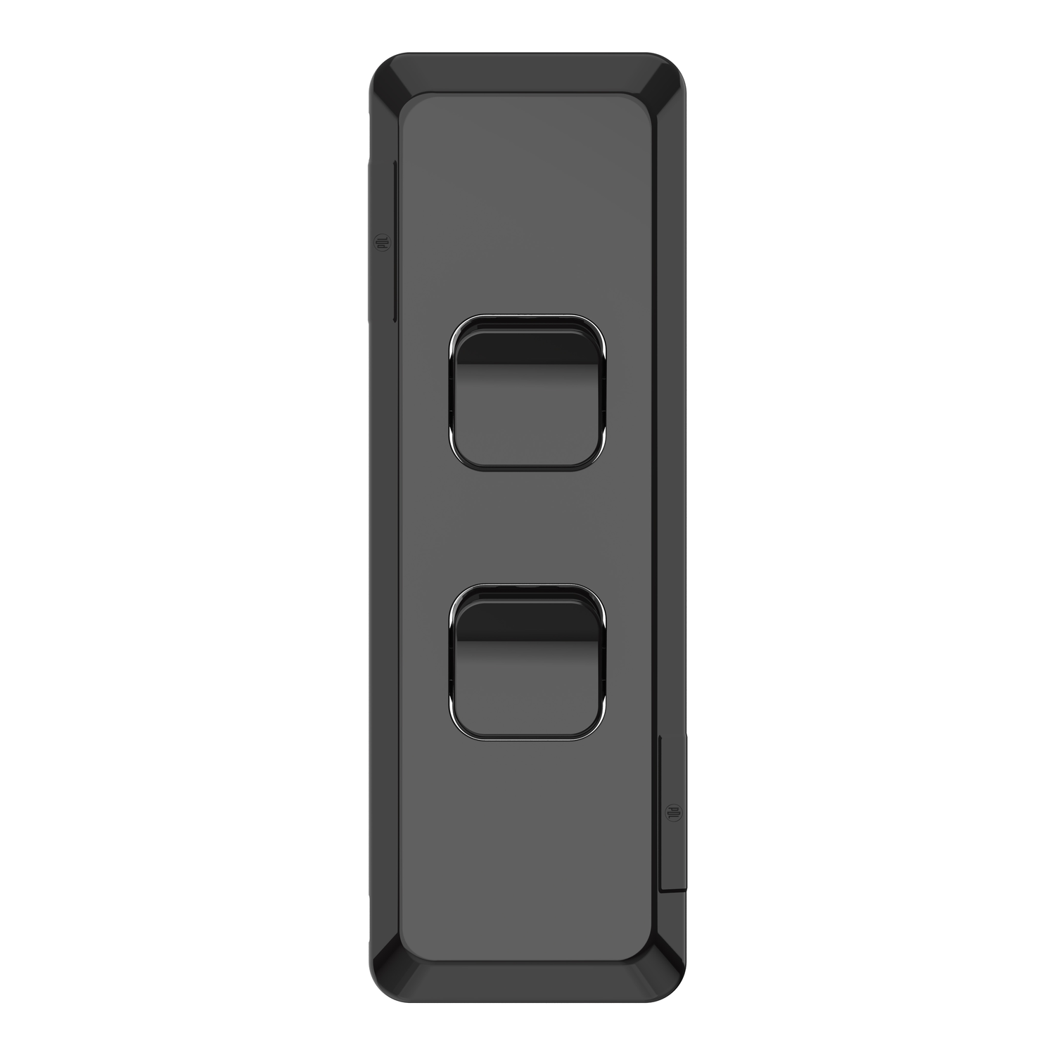 PDL Pro Series - Switch Architrave 1/2-Way 20A 16AX 2-Gang - Black