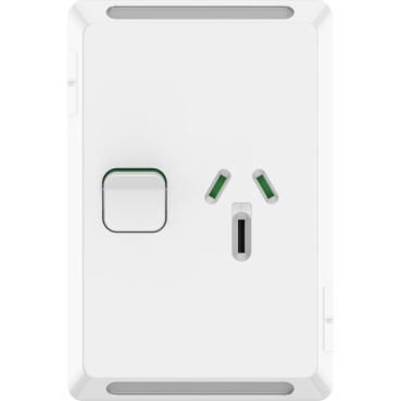 Pro Series, Switched Socket, Switch & Socket, Vert, 15 A
