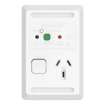 Pro Series, Switched Socket, Switch & Socket, RCD 30 MA, Vert, 10 A