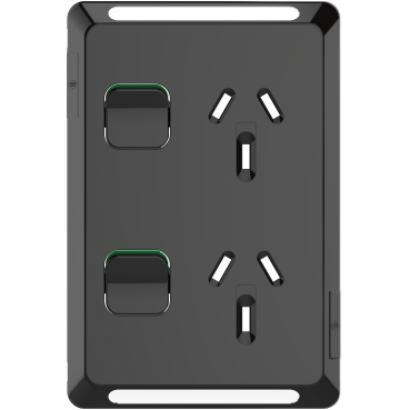 Pro Series, Cover Frame, 2 Switches & 2 Sockets, 10 A, Vertical