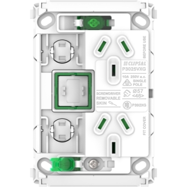 Pro Series, Switched Socket, 3 Switch & 2 Socket, Vertical, 10A
