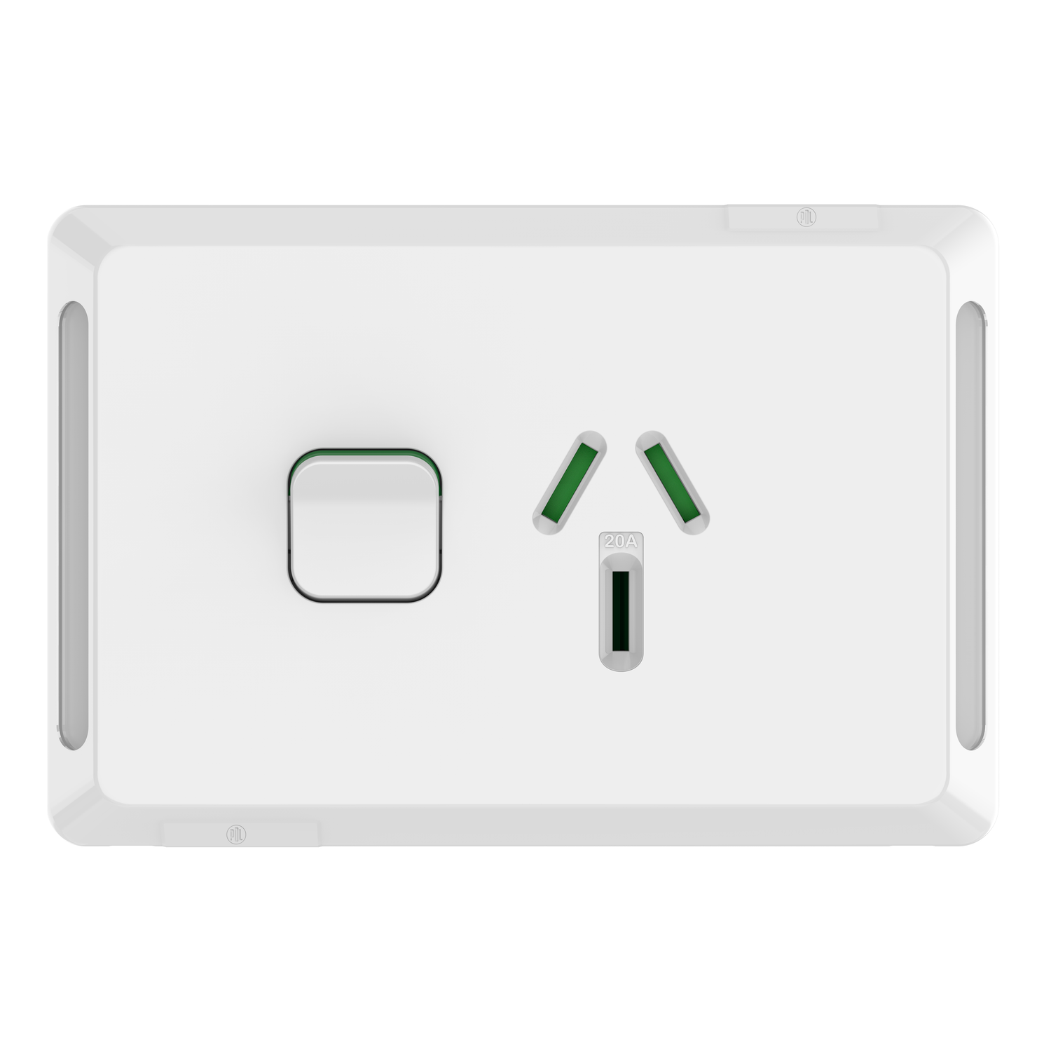 PDL Pro Series - Switched Socket 20A Horizontal - White