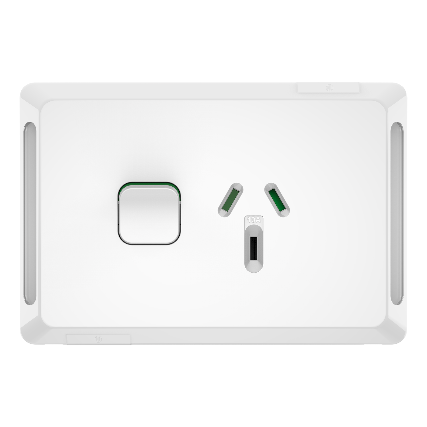 PDL Pro Series - Switched Socket 10A Horizontal - White
