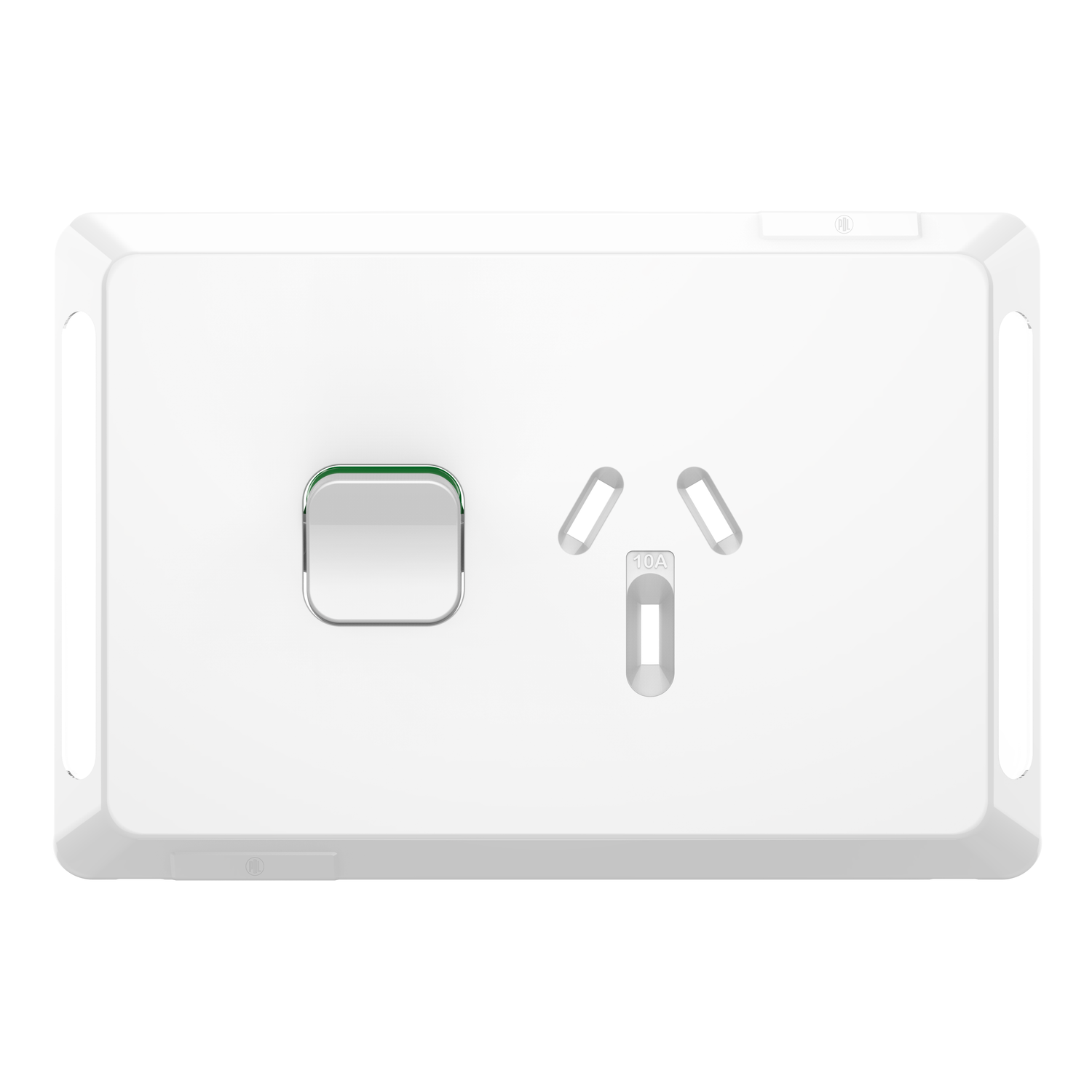 PDL Pro Series - Cover Plate Switched Socket 10A Horizontal - White
