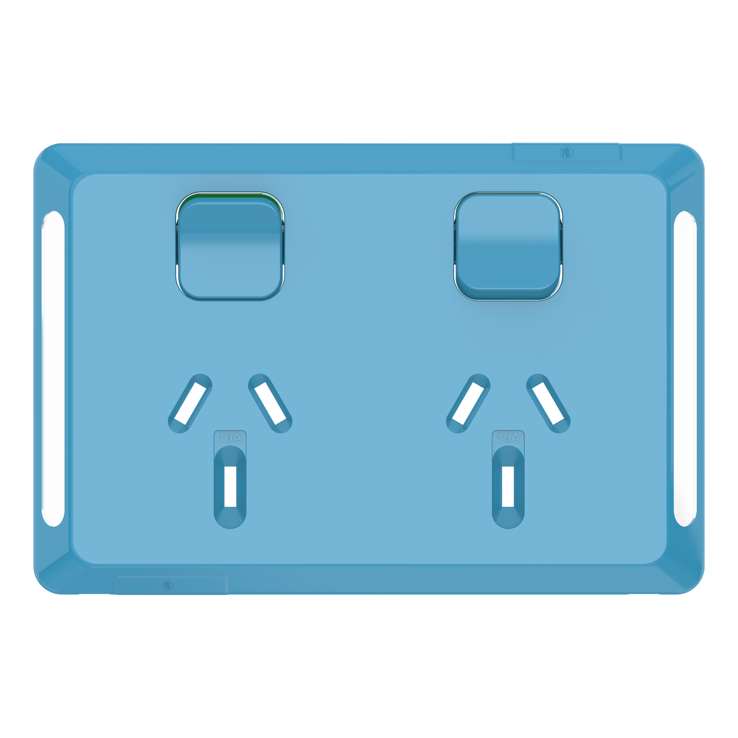 PDL Pro Series - Cover Plate Double Swiched Socket 10A Horizontal - Blue
