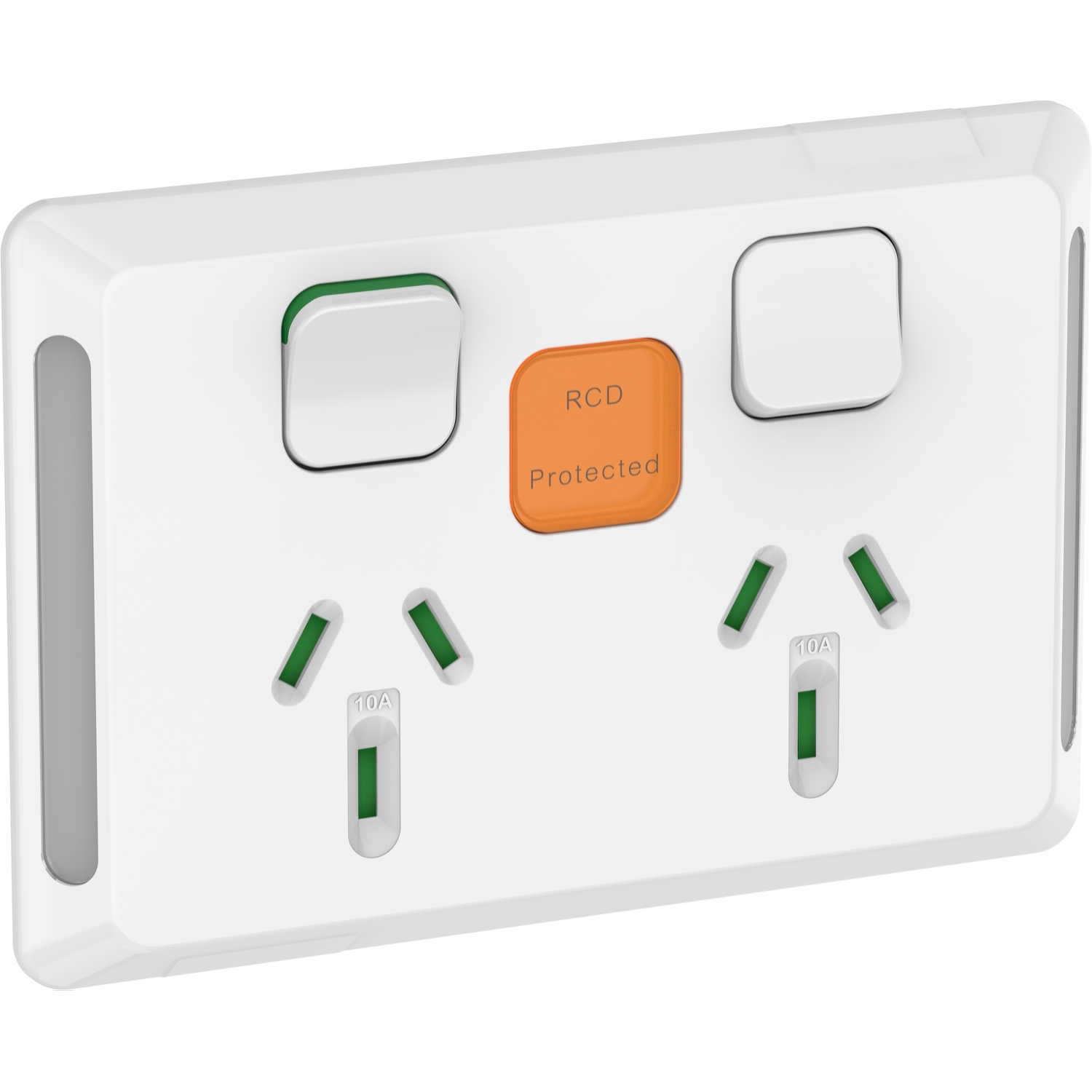 PDL Pro Series - Double Switched Socket RCD Protected 10A - White