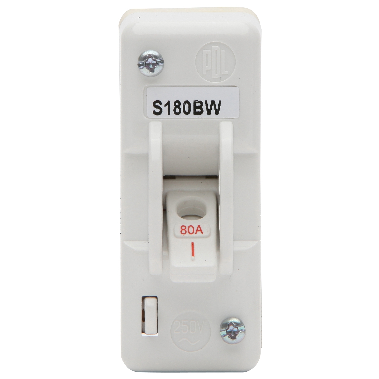 PDL S Series - Mains Switch 80A 1P Back Wired IP66 - White