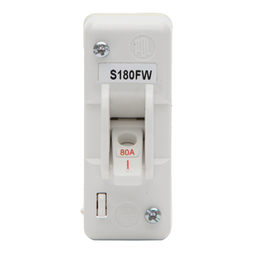 S Series, Mains Switch, 80A 1P Front Wired IP66, White