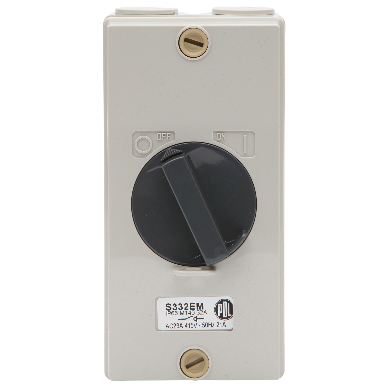 PDL S Series - Enclosed Main Switch 1-Way 32A 240V 3P IP66 - Grey
