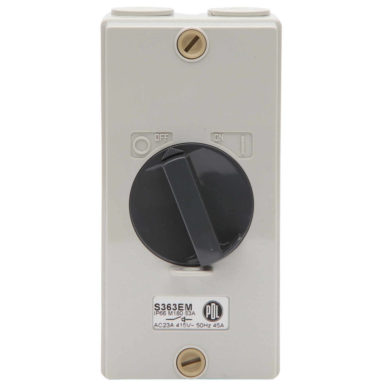 PDL S Series - Enclosed Main Switch 1-Way 63A 240V 3P IP66 - Grey