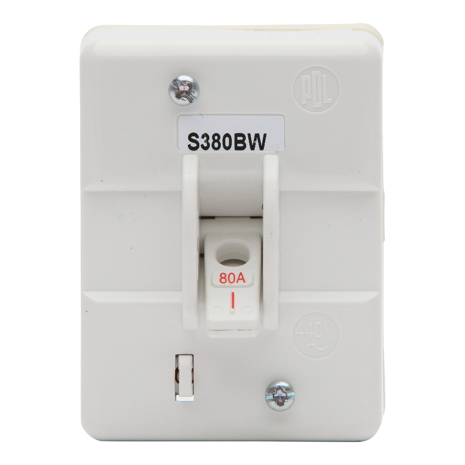 PDL S Series - Mains Switch 80A 3P Back Wired IP66 - White