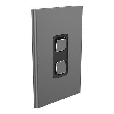 Iconic, Styl Cover Plate Switch, 2-Gang