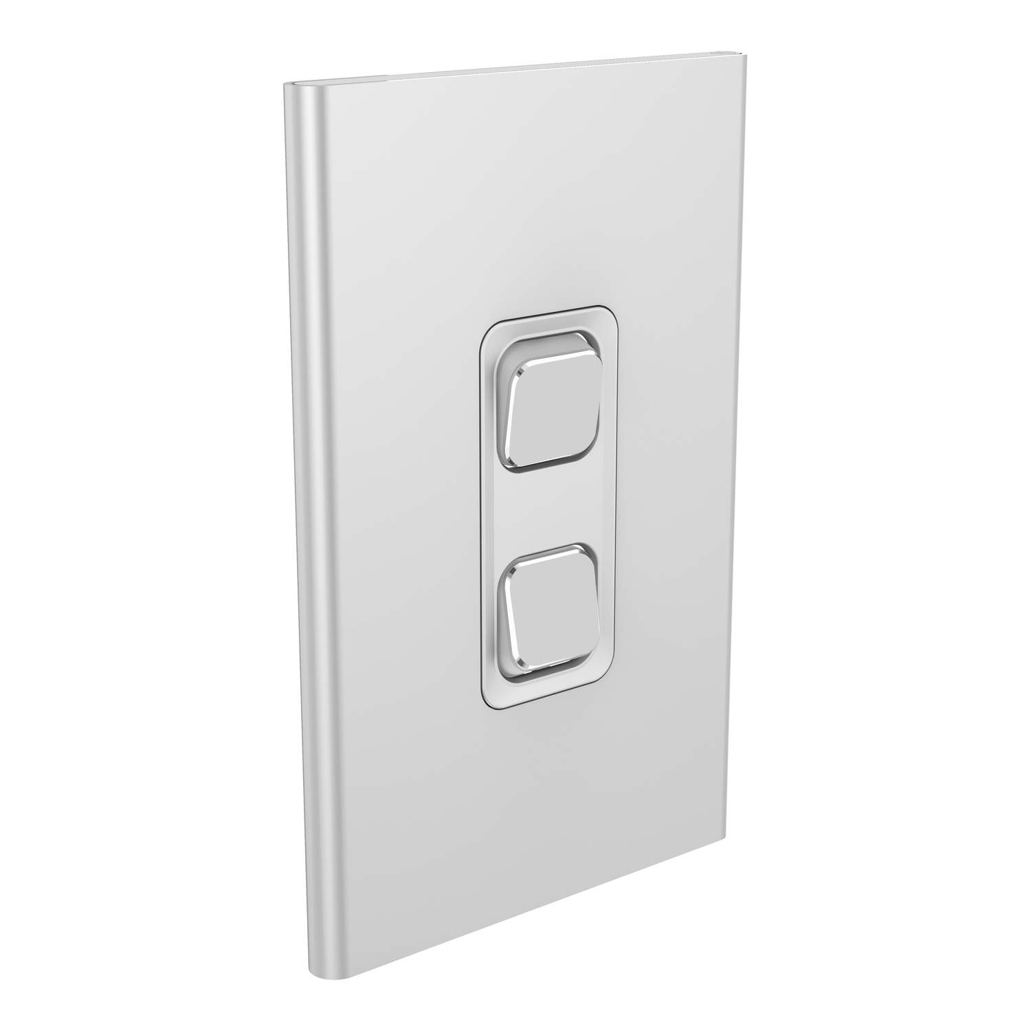 PDL Iconic Styl - Cover Plate Switch 2-Gang - Silver