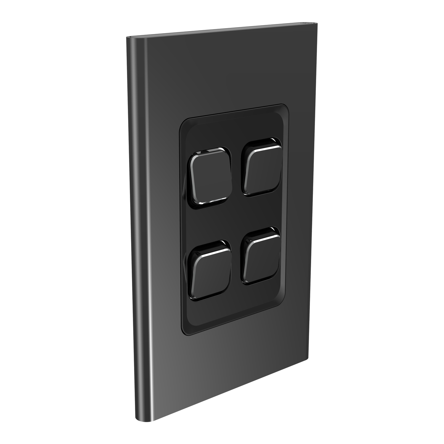 PDL Iconic Styl - Cover Plate Switch 4-Gang - Silver Shadow