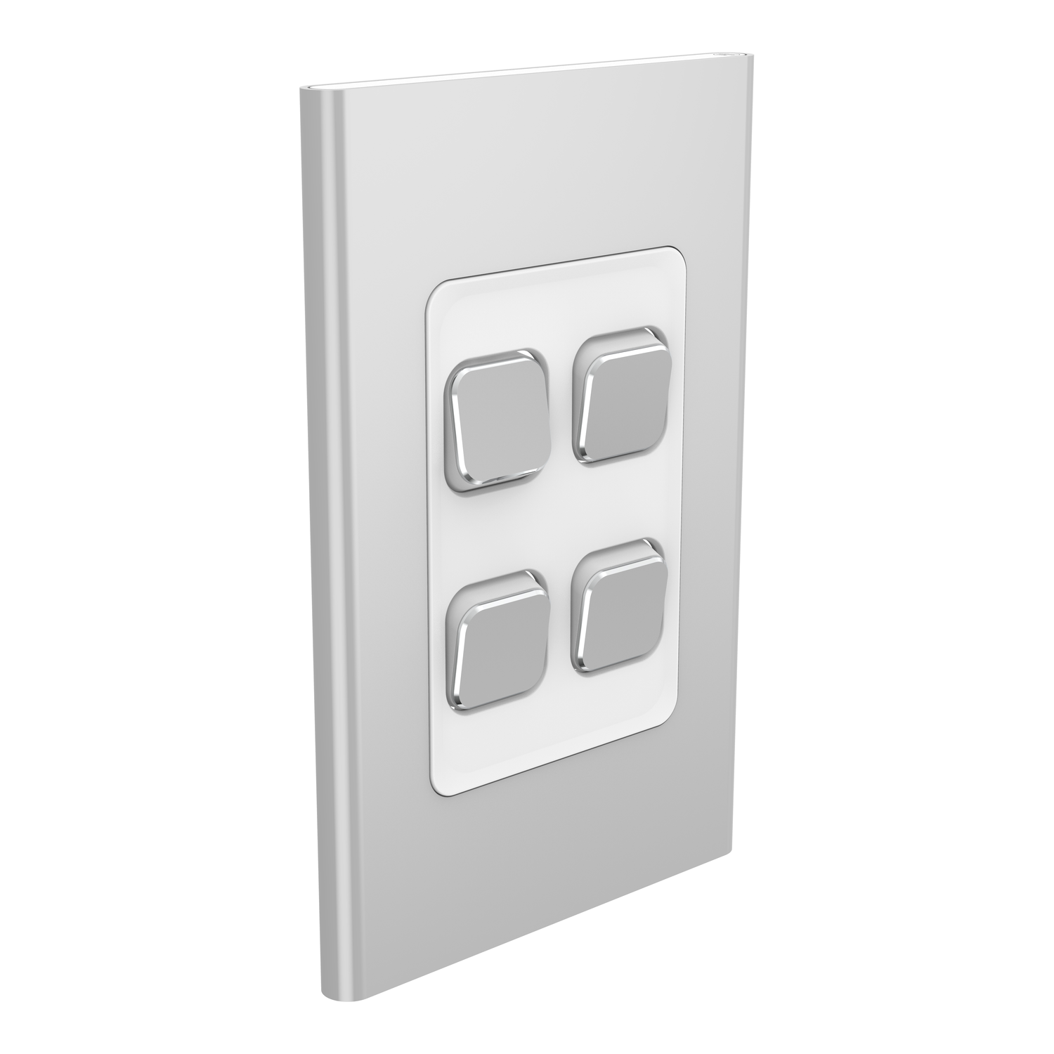 PDL Iconic Styl - Cover Plate Switch 4-Gang - Silver